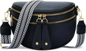 KKXIU Crossbody Sling Bag for Women Trendy Fanny Pack Vegan Leather Chest Bag
