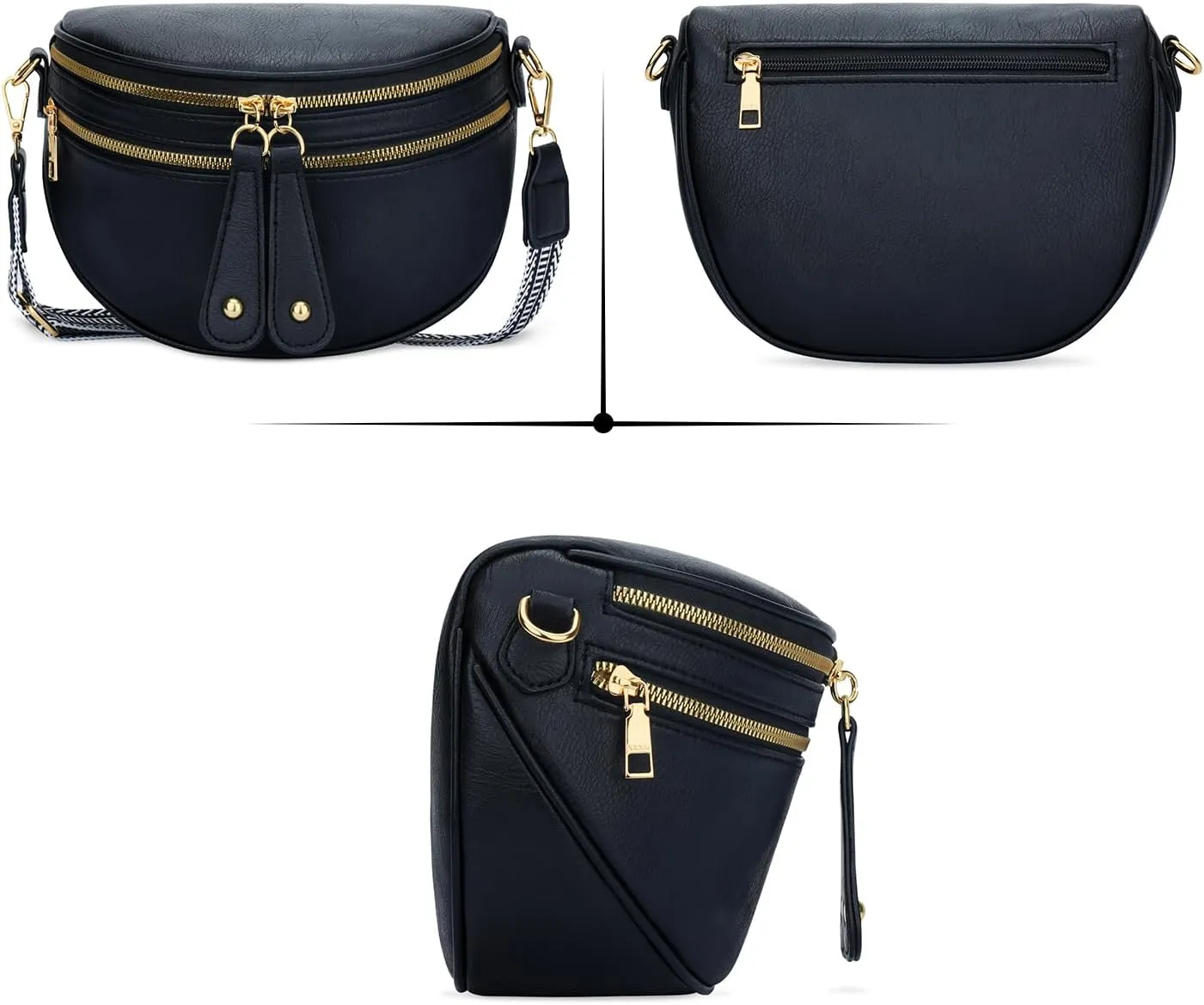 KKXIU Crossbody Sling Bag for Women Trendy Fanny Pack Vegan Leather Chest Bag