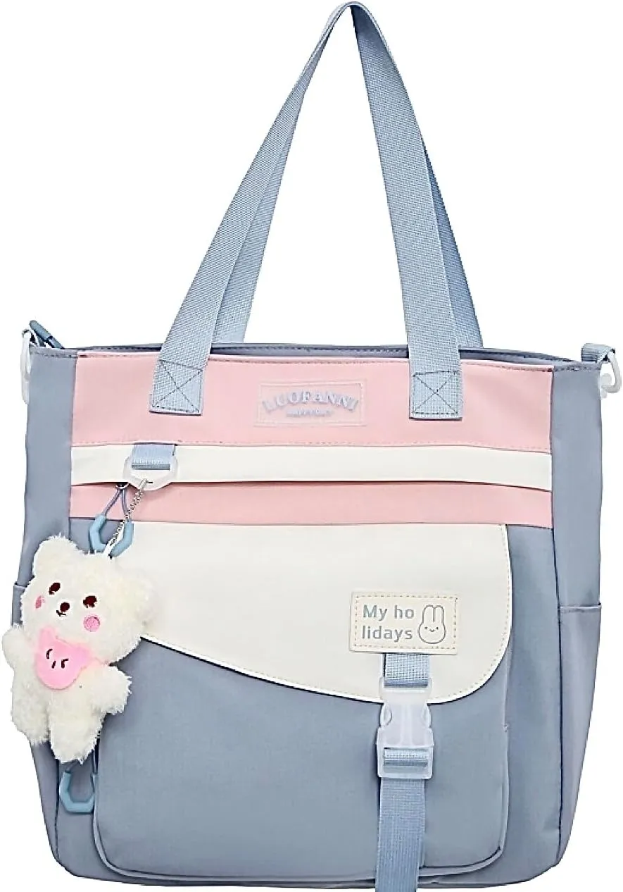 Large Vintage Messenger Bag Kawaii Cute Crossbody Bag for Women Multi-Functional Kawaii Purse with Upgraded Feature
