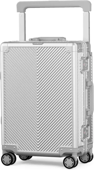 LARVENDER Aluminum Carry On Luggage Hard Shell Luggage Lightweight Metal Suitcases Zipperless Luggage with TSA Lock