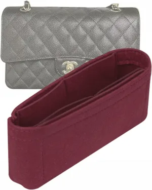 Lckaey Bag Organizer Insert for jumbo classic flap bag insert Shaper Purse Organizer No zipper2009Claret-L