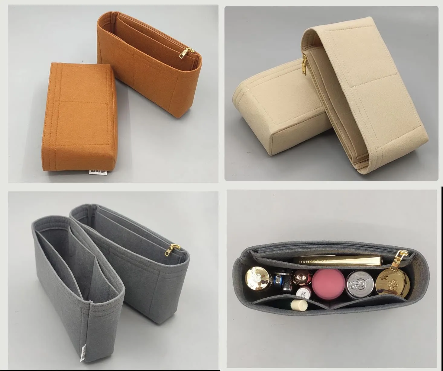 Lckaey Handbag Organizer Insert for bag insert organizer classic flap medium bag Felt Organizer 2009beige-M