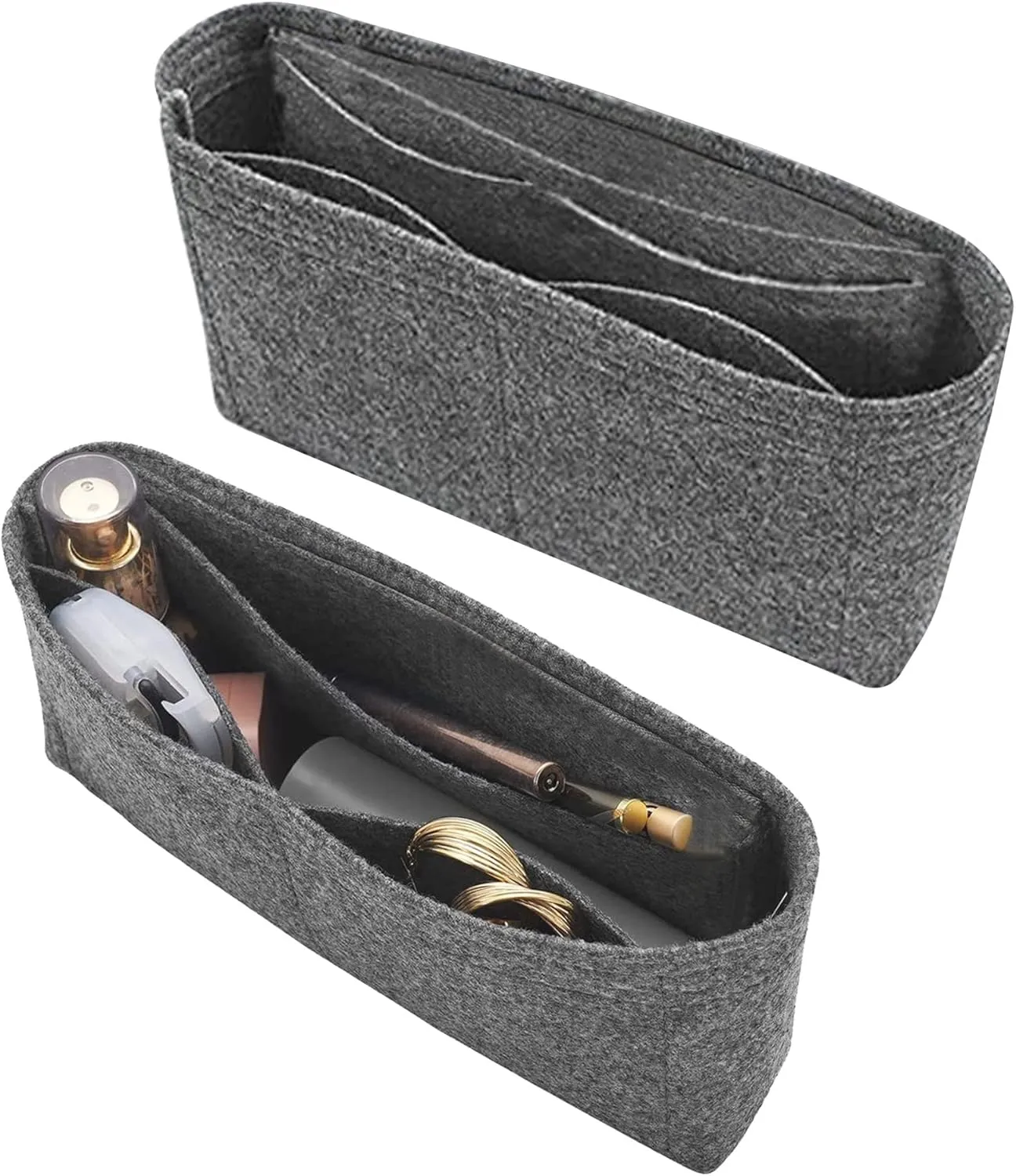 Lckaey Purse Organizer Insert for Classic Flap mini bag Shaper Purse Insert - Premium Handbag Felt Organizer 2009lightgray-mini