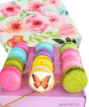 LeilaLove Macarons-16 Mother's day specialty Macaron up to dozen flavors - Gift box may varies in colors and styles