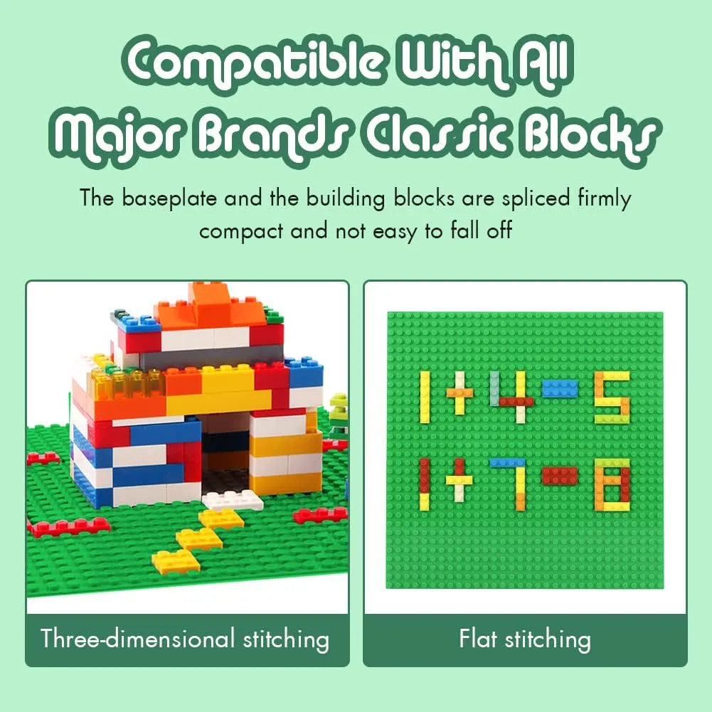 Lekebaby 8 Pack Classic Baseplates Building Base for Building Bricks, 10" x 10" Building Boards - 100% Compatible with Major Brands, Macaron