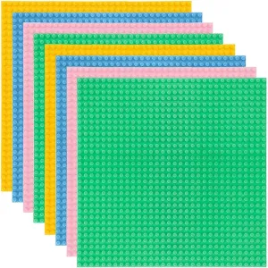 Lekebaby 8 Pack Classic Baseplates Building Base for Building Bricks, 10" x 10" Building Boards - 100% Compatible with Major Brands, Macaron