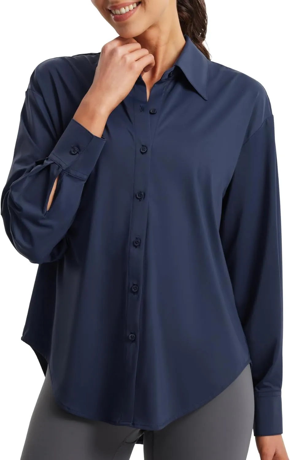 Libin Women's Sun Protection Shirts Long Sleeve UPF50  Button Down Shirt Quick Dry Swim Beach Cover Up for Hiking Safari
