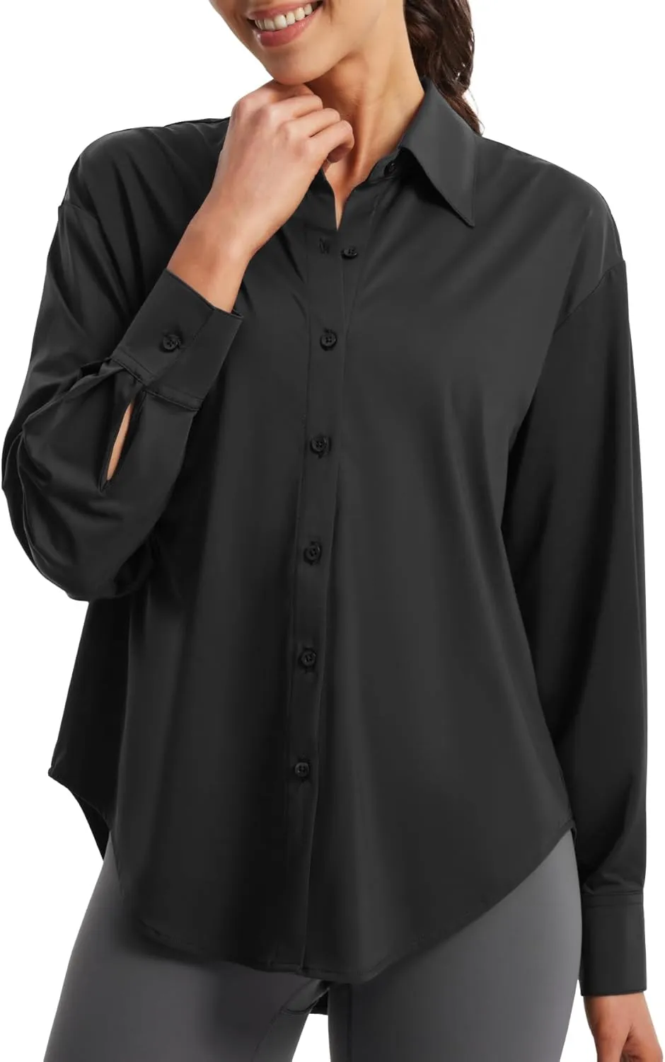 Libin Women's Sun Protection Shirts Long Sleeve UPF50  Button Down Shirt Quick Dry Swim Beach Cover Up for Hiking Safari