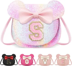 Little Girl Toddler Purse - Cute Mouse Ear Bow Crossbody Bag for 2-8 Year Olds - Birthday Gift