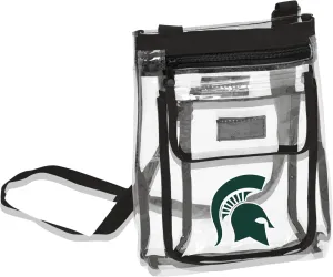 Logo Brands Gameday Clear Crossbody Bag - Stadium Approved, Adjustable Strap, Front Zipper Pocket