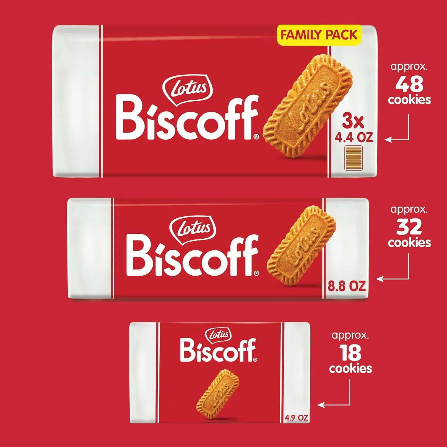 Lotus Biscoff, Caramelized Biscuit Cookies, non GMO   Vegan - 8.8 Ounce (Pack of 10)