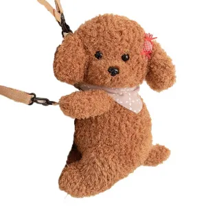 Lovely Teddy Dog Crossbody Plush Bag