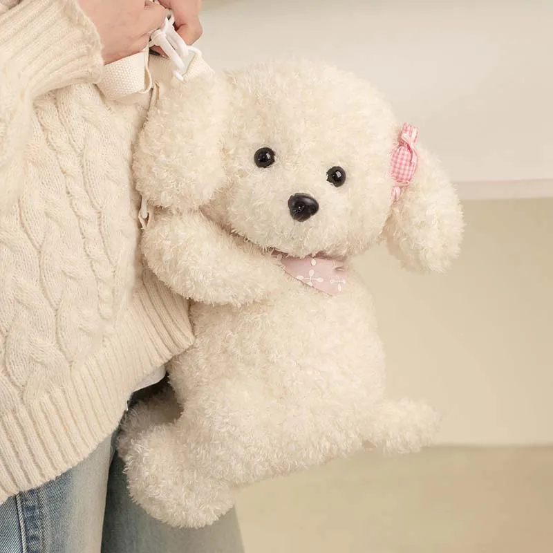 Lovely Teddy Dog Crossbody Plush Bag