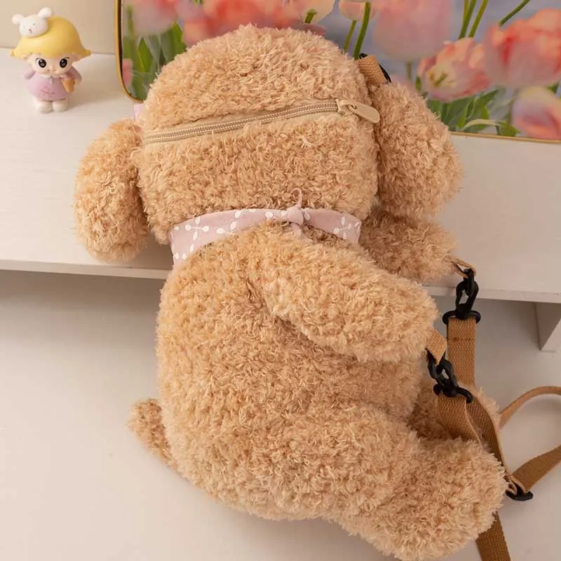 Lovely Teddy Dog Crossbody Plush Bag