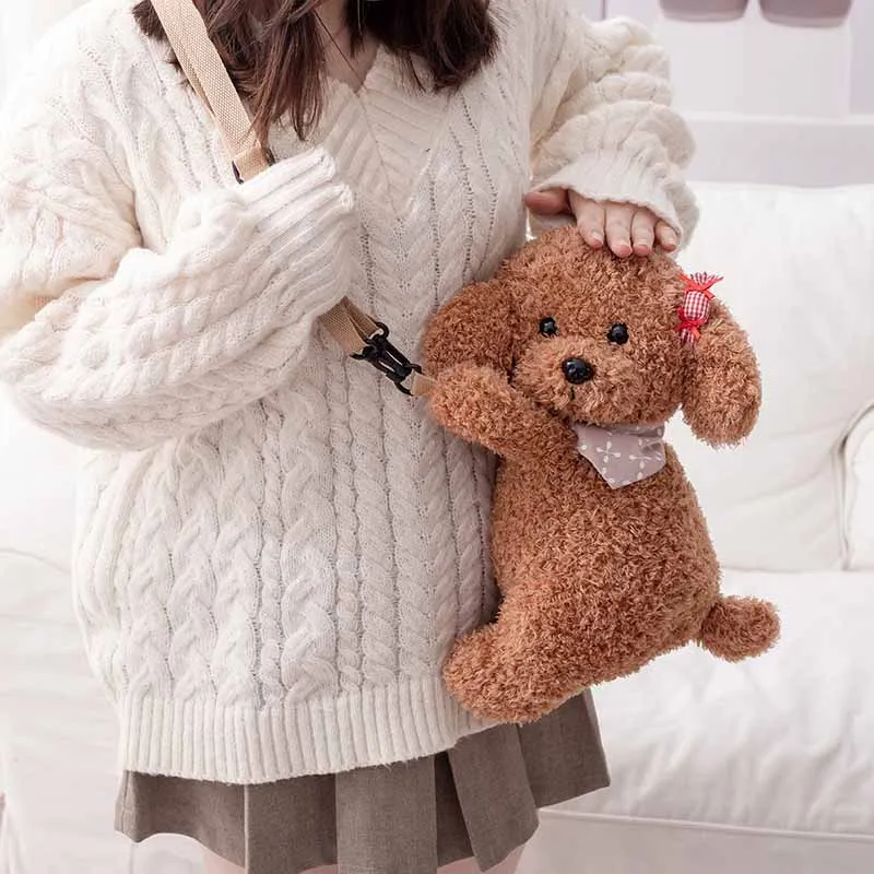Lovely Teddy Dog Crossbody Plush Bag