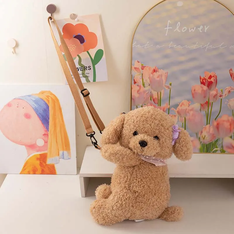 Lovely Teddy Dog Crossbody Plush Bag