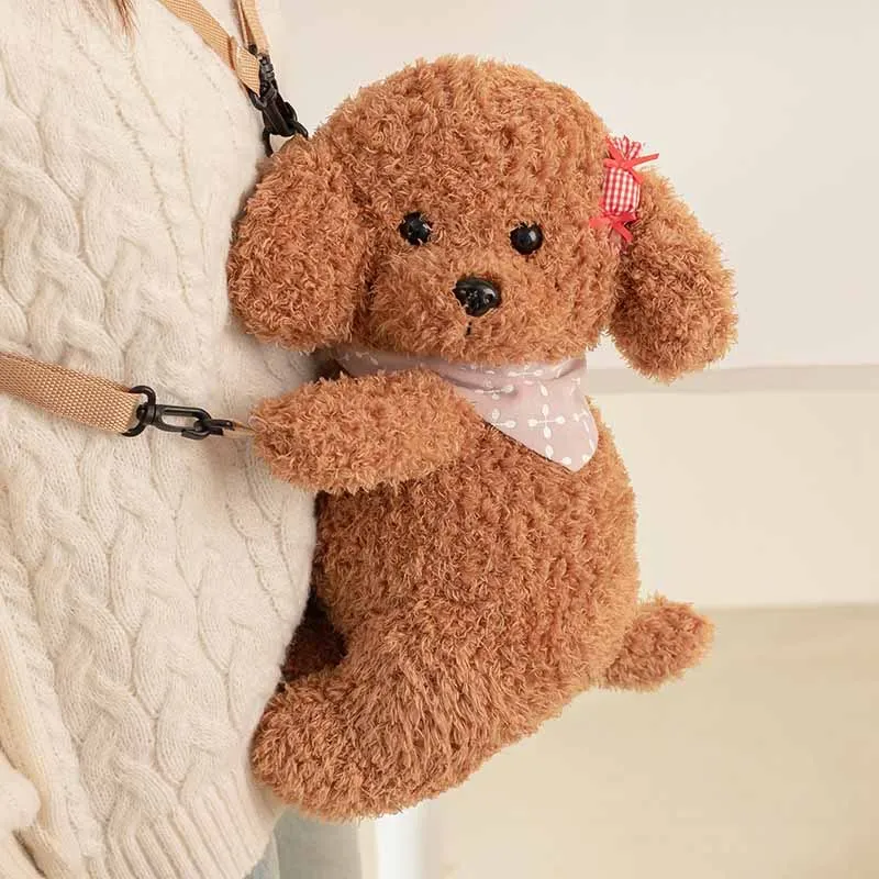 Lovely Teddy Dog Crossbody Plush Bag
