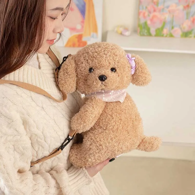 Lovely Teddy Dog Crossbody Plush Bag