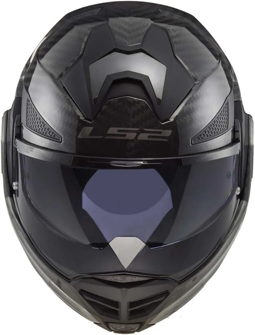 LS2 Helmets Advant X Carbon Fiber Modular Helmet with Integrated Cardo 4X Bluetooth (Matte Black - Small)