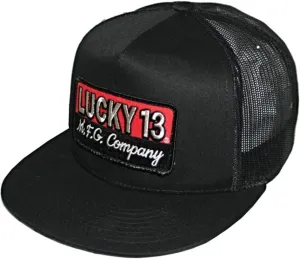 Lucky 13 The Brick Mesh Snapback Trucker Hat Black