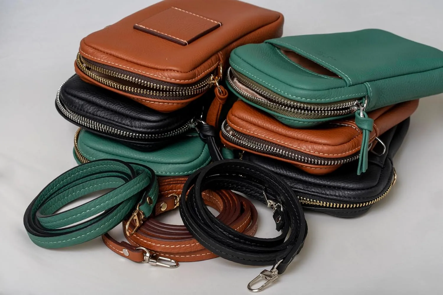 Luxury Crossbody Bag | Handcrafted in the USA | Pebbled Italian Leather
