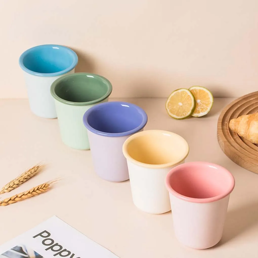 Macaron Ceramic Coffee Mug Espresso Cup Tea Cup Juice Cup-9 OZ -Pink(Green)