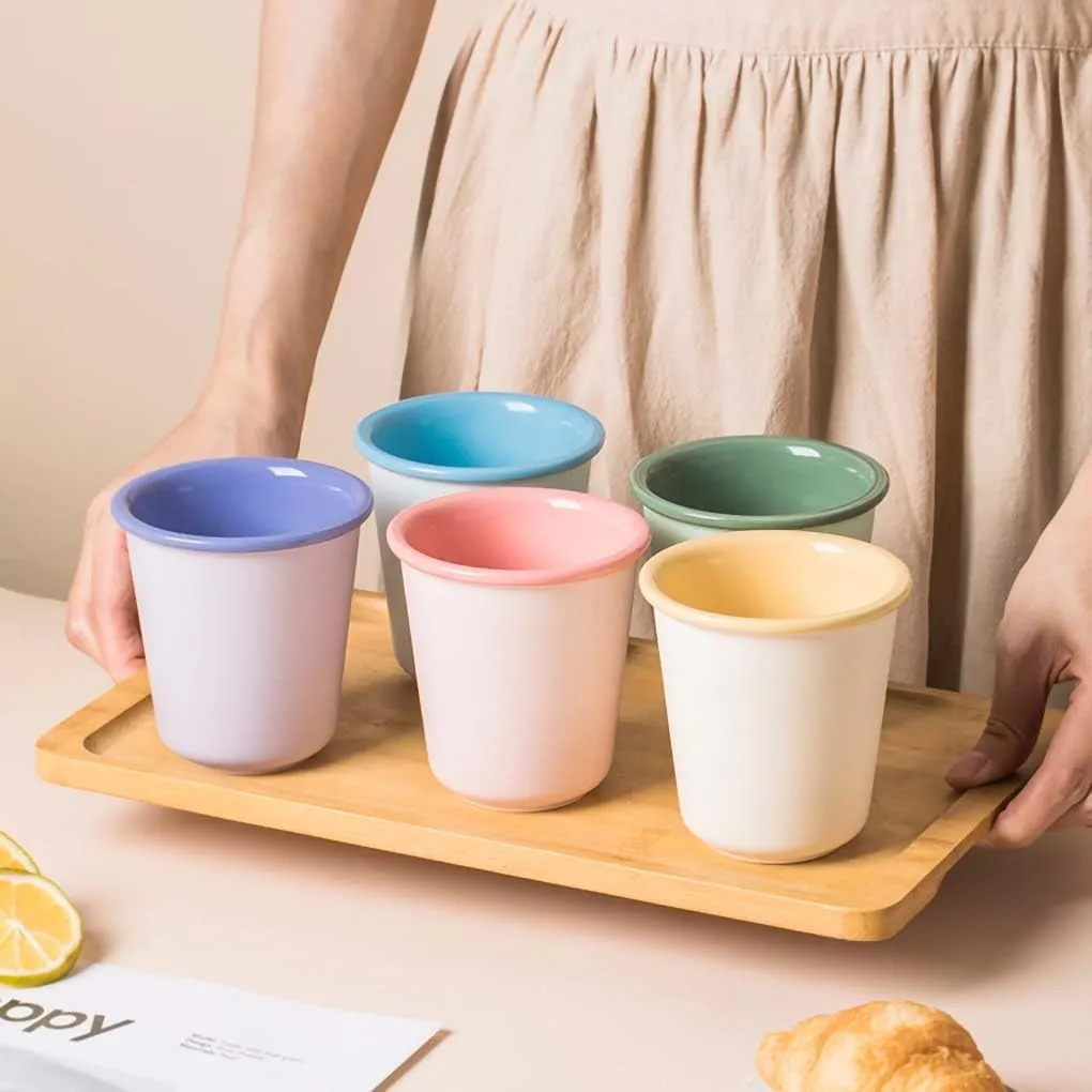 Macaron Ceramic Coffee Mug Espresso Cup Tea Cup Juice Cup-9 OZ -Pink(Green)
