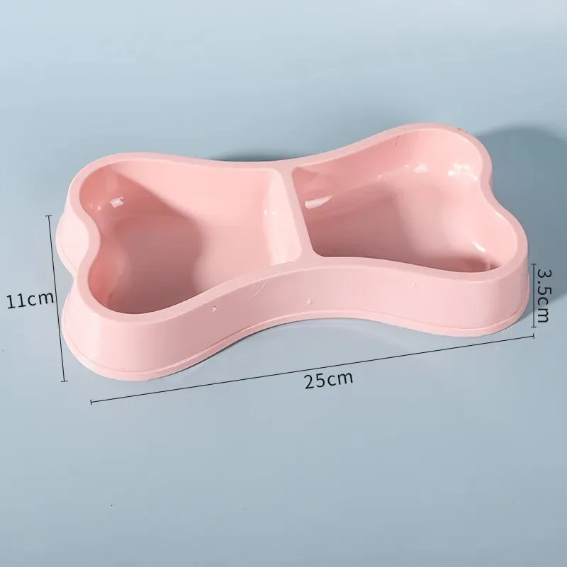 Macaron Colored Bone-Shaped Pet Double Bowl