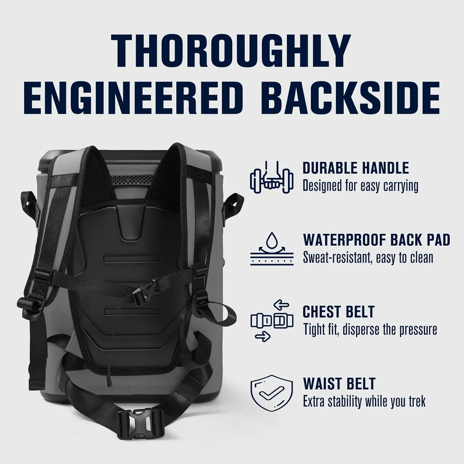 Magnetic Backpack Cooler 30 Can, Leakproof Insulated Soft Cooler Bag for Men & Women, Zipperless Waterproof Soft Sided Cooler for Beach, Lunch, Picnic, Kayak, Car, Camping & Party