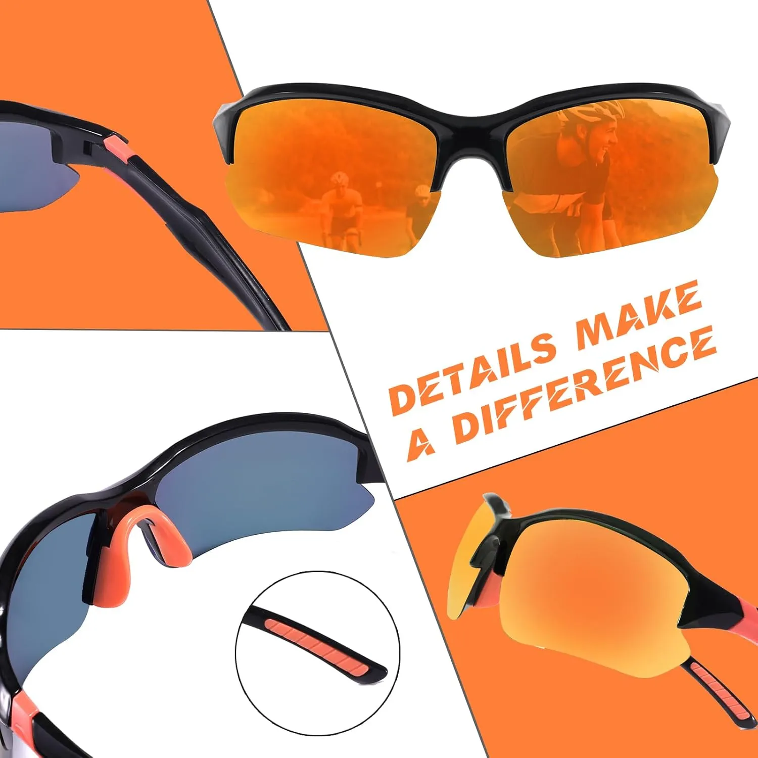 MALIDAK Polarized Sunglasses Men, Cycling Sun Glasses for Men Womens Youth, UV400 Protection Sports Sunglasses for Baseball