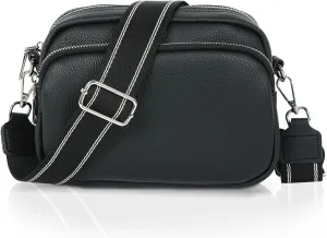 MAMUNU Crossbody Bag for Women, Crossbody Purse with Multi Pockets Zipper, Wide Strap Over Shoulder Handbag for Women Travel