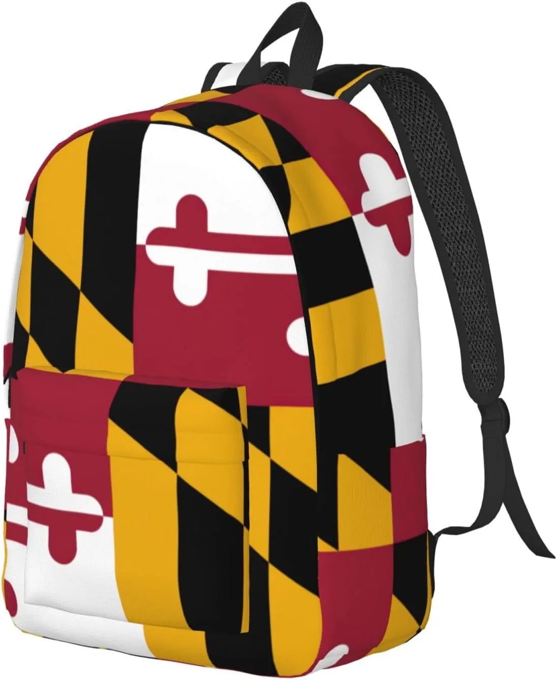 Maryland State Flag Print Laptop Backpack For Women Travel Canvas Bookbag For Men Outdoor Fashion Casual Daypack