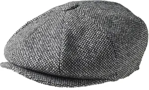 Men's 8 Piece 'Newsboy' Style Flat Cap Wool