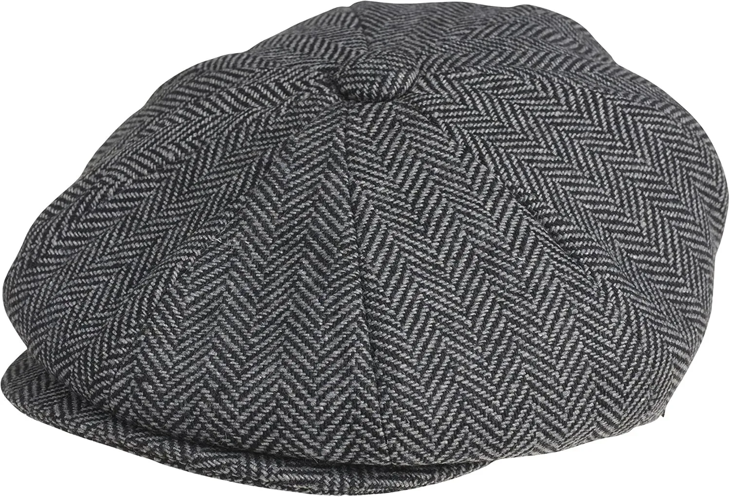 Men's 8 Piece 'Newsboy' Style Flat Cap Wool