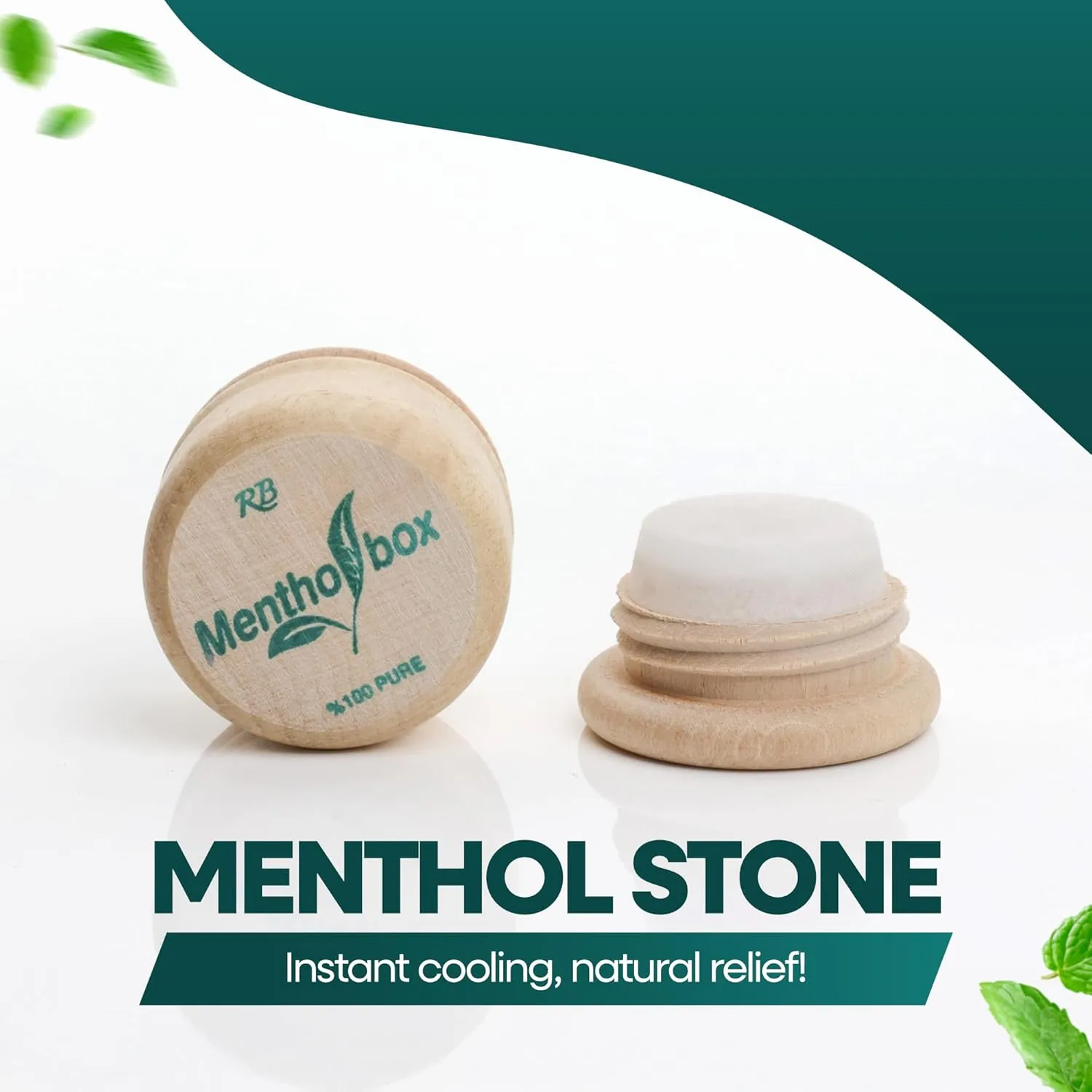 Menthol Stone, Refreshing and Cooling Menthol Macaron for Migraine Relief, Apply to Forehead and Neck, Menthol Spa Massage, Pure Crystal Menthol, 0.22 oz (1 Pack)