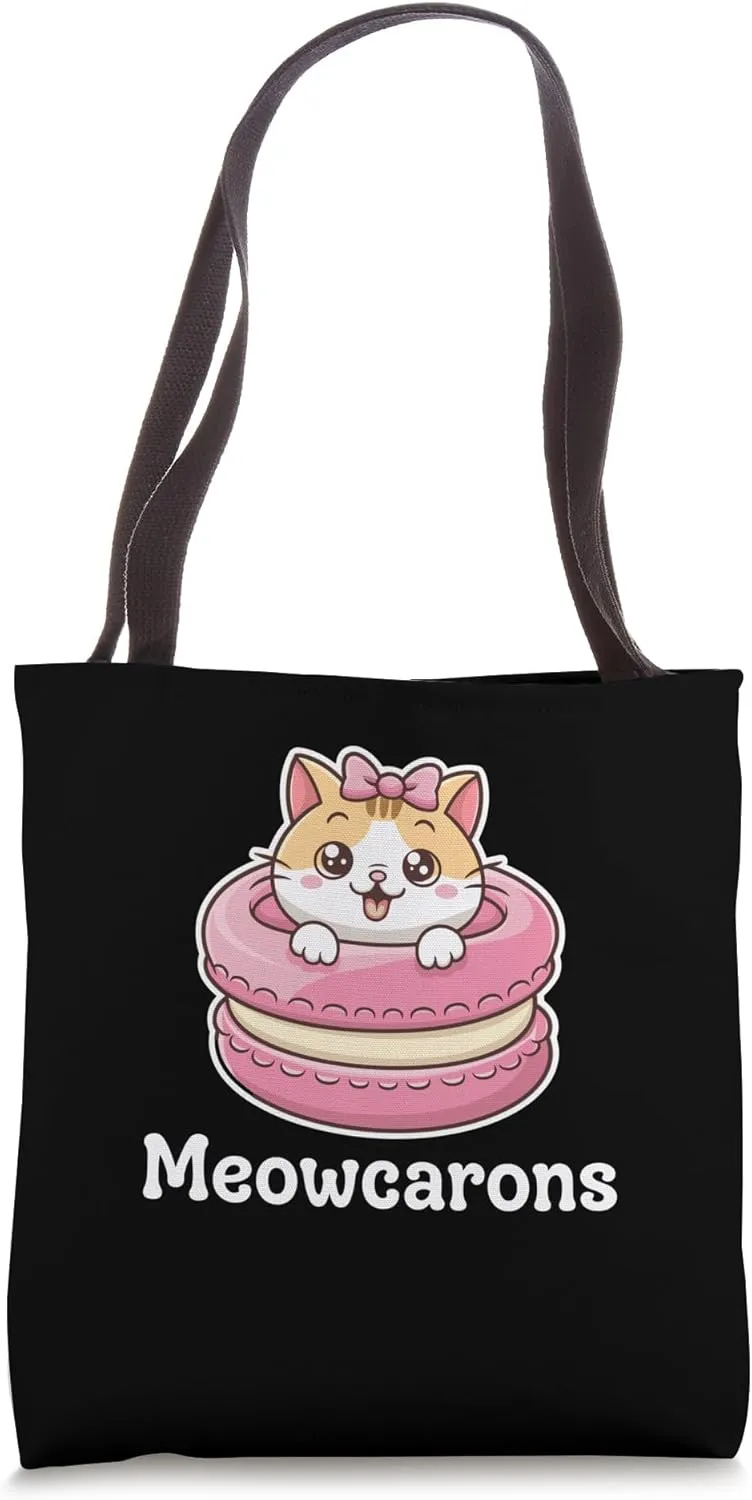 Meowcarons Cute Cat Macaron Fun Tote Bag