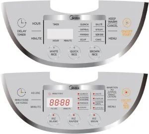 Midea Micom Rice Cooker, Digital Multi-Functional Ricer Cooker/Steamer, Brown Rice, Slow Cooker (3L/5.5Cup) (White)
