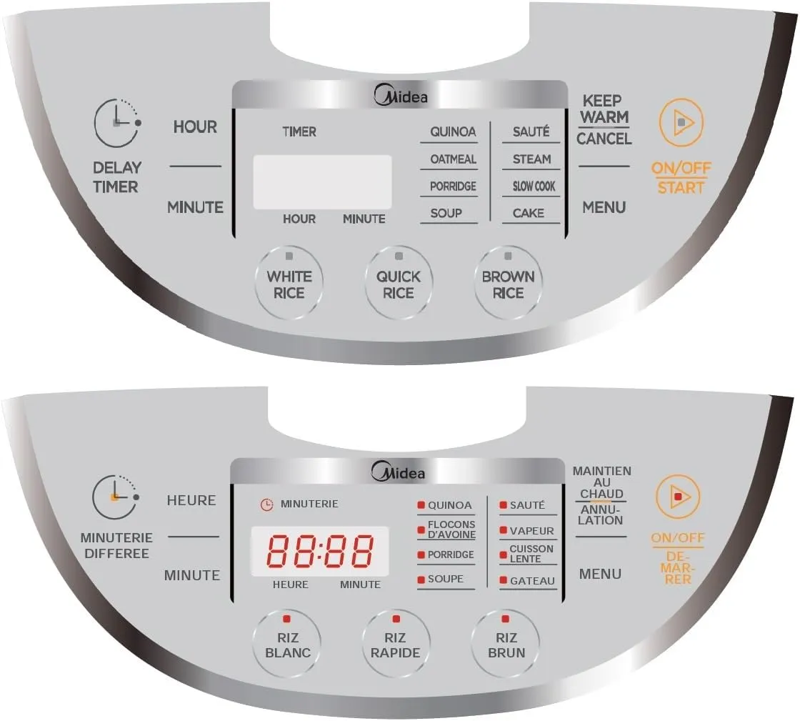 Midea Micom Rice Cooker, Digital Multi-Functional Ricer Cooker/Steamer, Brown Rice, Slow Cooker (3L/5.5Cup) (White)