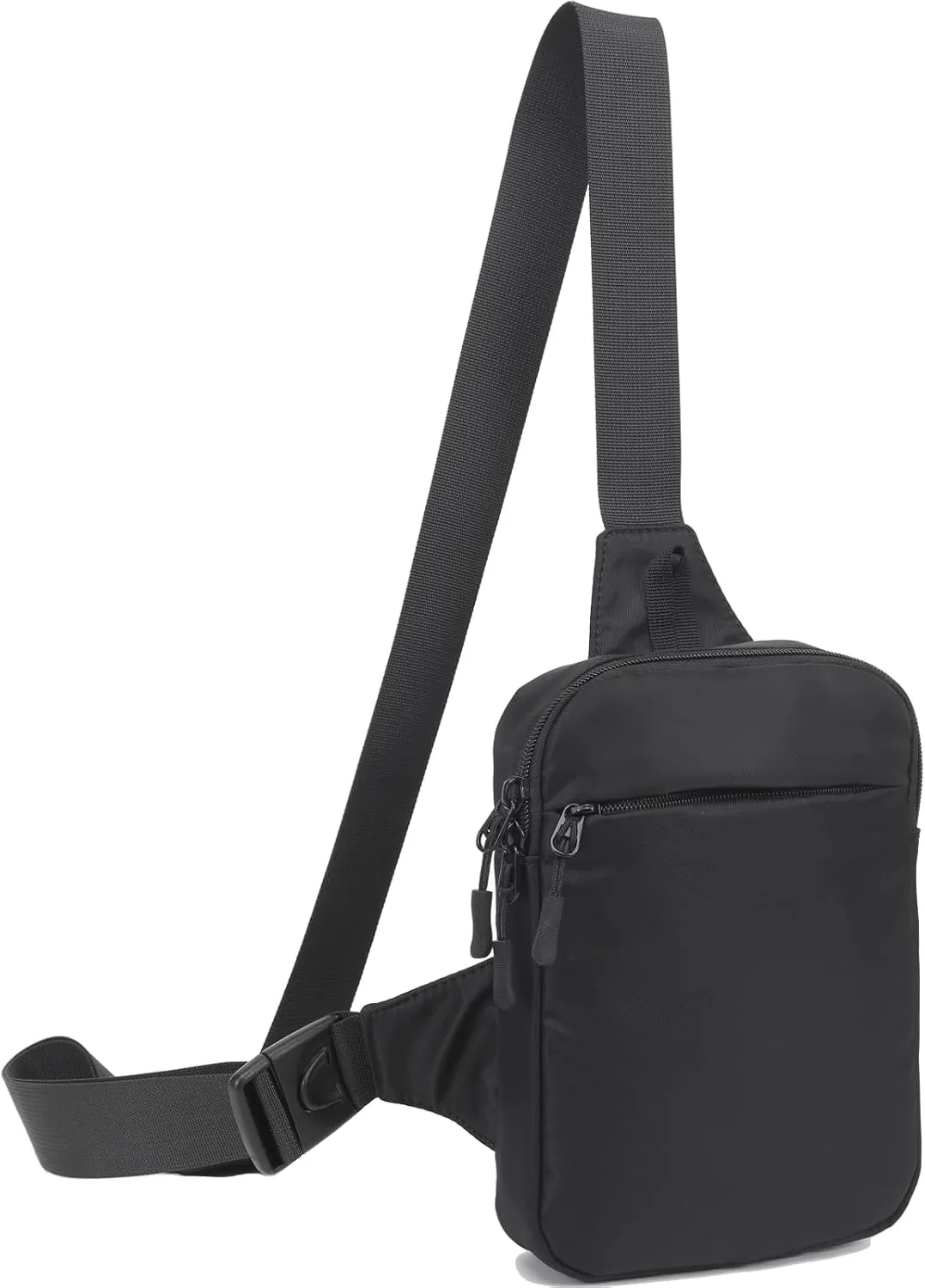 Mini Croosbody Sling Bag Dual Pocket Water Resistant Chest Bag Purse Fanny Pack Running Phone Holder for Men Women Travel Workout