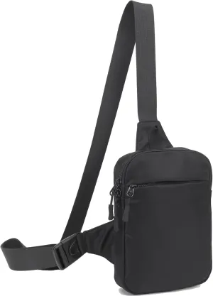 Mini Croosbody Sling Bag Dual Pocket Water Resistant Chest Bag Purse Fanny Pack Running Phone Holder for Men Women Travel Workout