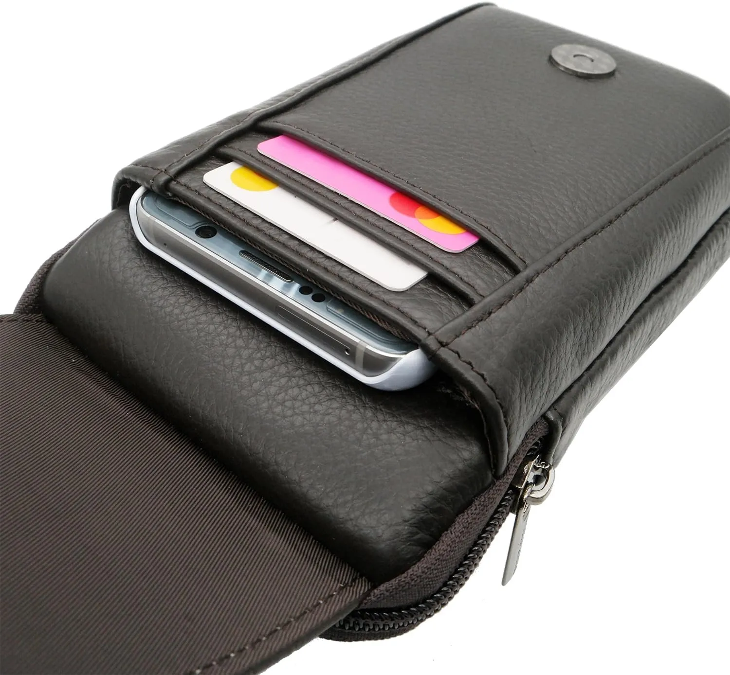 Mini Leather Messenger Bag Cellphone Shoulder Bag Pocket Money Purse Pouch Tool Bag Fanny Pack for Men Women