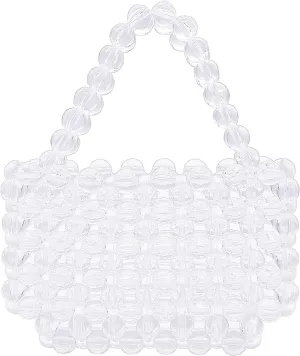 Miuco Women Beaded Bag Handmade Transparent Acrylic Handbags