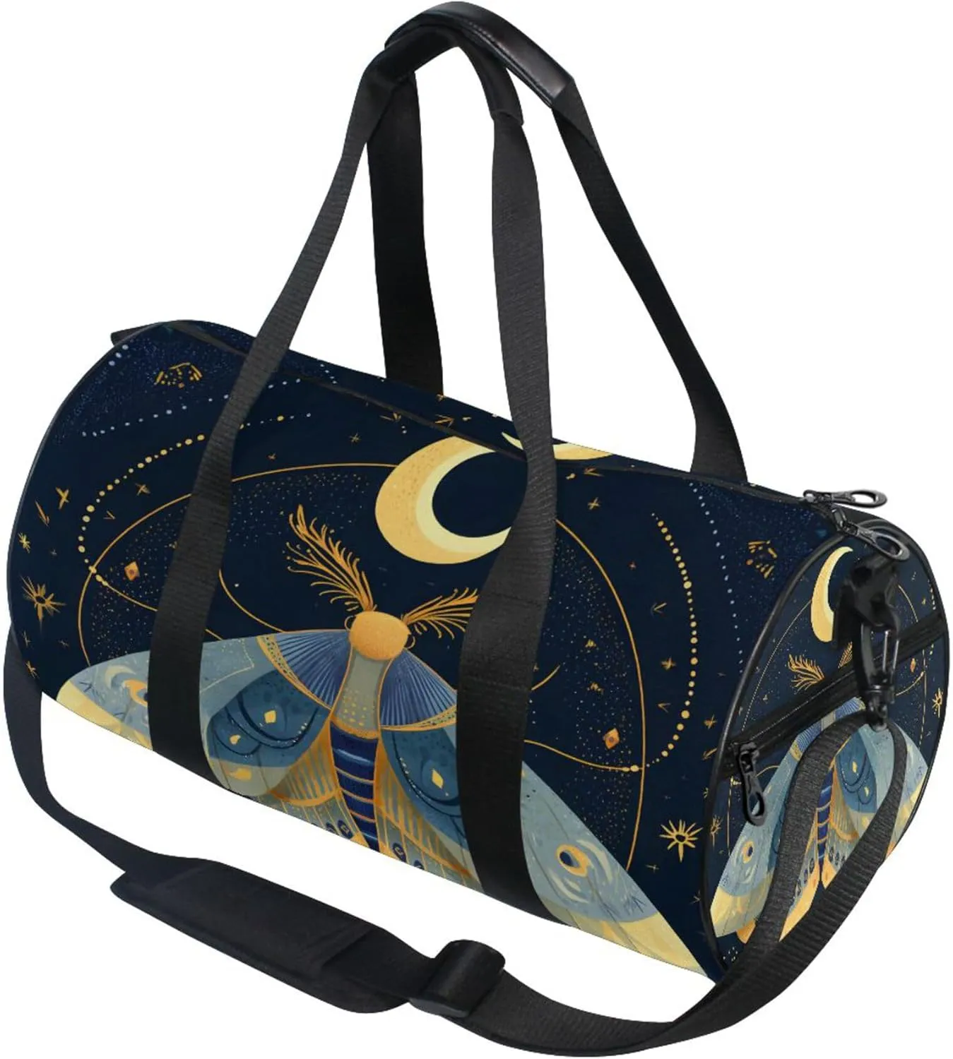 MNSRUU Sports Duffel Bags, Vibrantly Colored Moths Athletic Gym Bag Overnight Workout Travel Tote Luggage for Men Women Yoga