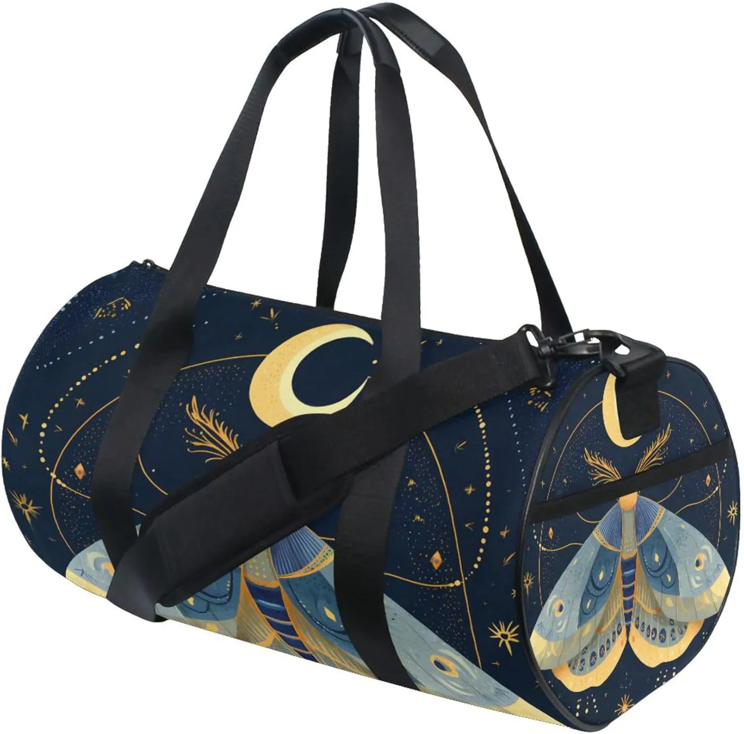 MNSRUU Sports Duffel Bags, Vibrantly Colored Moths Athletic Gym Bag Overnight Workout Travel Tote Luggage for Men Women Yoga