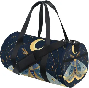 MNSRUU Sports Duffel Bags, Vibrantly Colored Moths Athletic Gym Bag Overnight Workout Travel Tote Luggage for Men Women Yoga