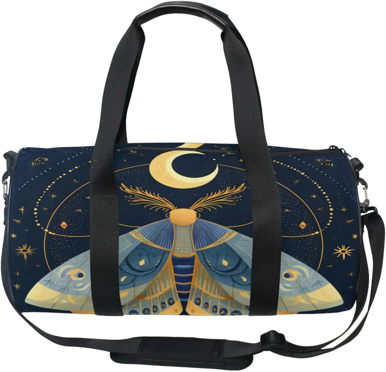 MNSRUU Sports Duffel Bags, Vibrantly Colored Moths Athletic Gym Bag Overnight Workout Travel Tote Luggage for Men Women Yoga