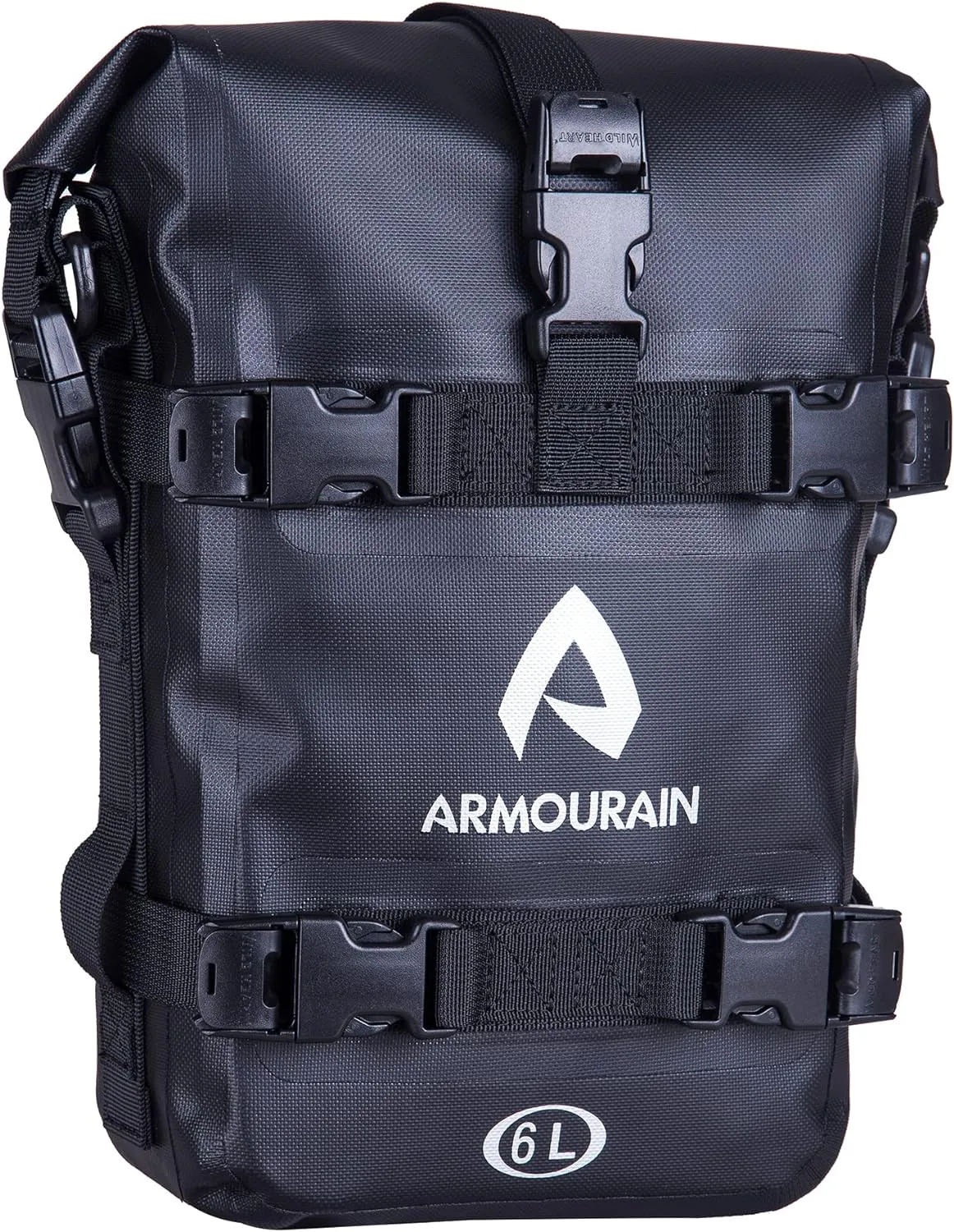 Motorcycle Bumpers Bag Waterproof 6L Motor Crash Bar Bag with Shoulder Strap Motorcycles Side Frame Bag Riding Tools Accessories (TPU Black)