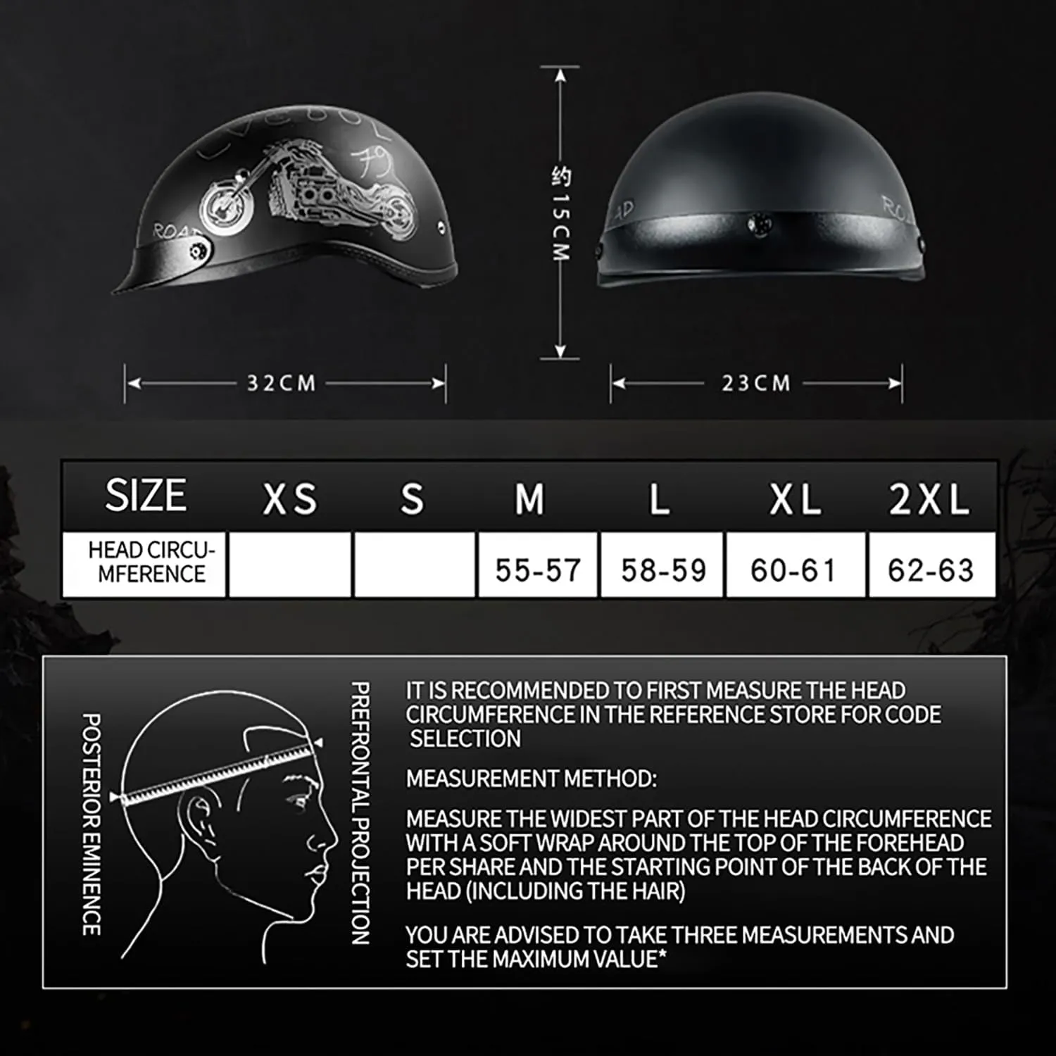 Motorcycle Half Helmet with Sun Visor, Quick Release Buckle, DOT Approved