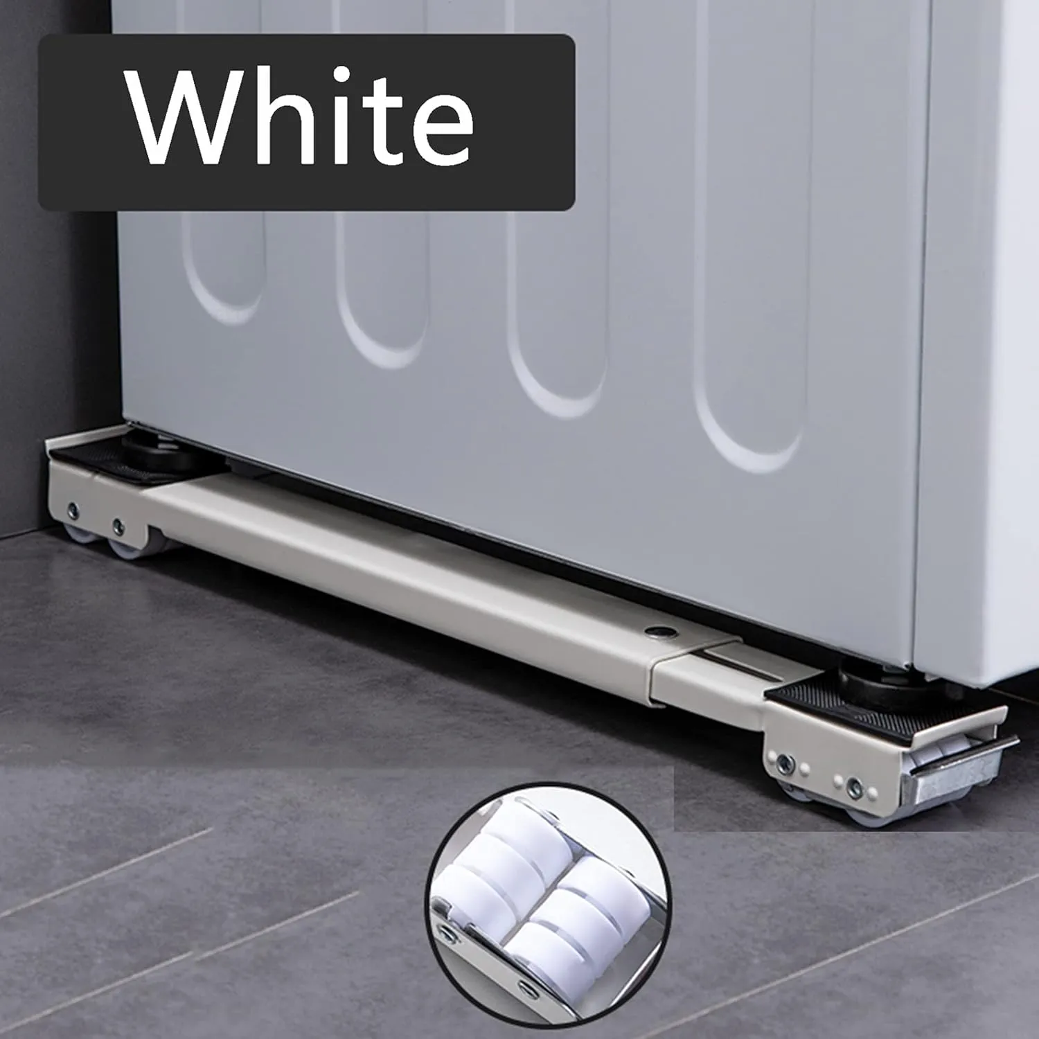 Multi-Functional Washing Machine Mini Fridge Stand,Furniture Dolly Roller Base Adjustable Movable Telescopic Pedestal with 24 Wheels,for Washer Refrigerator and Dryer,Max Load 770LB(350KG)