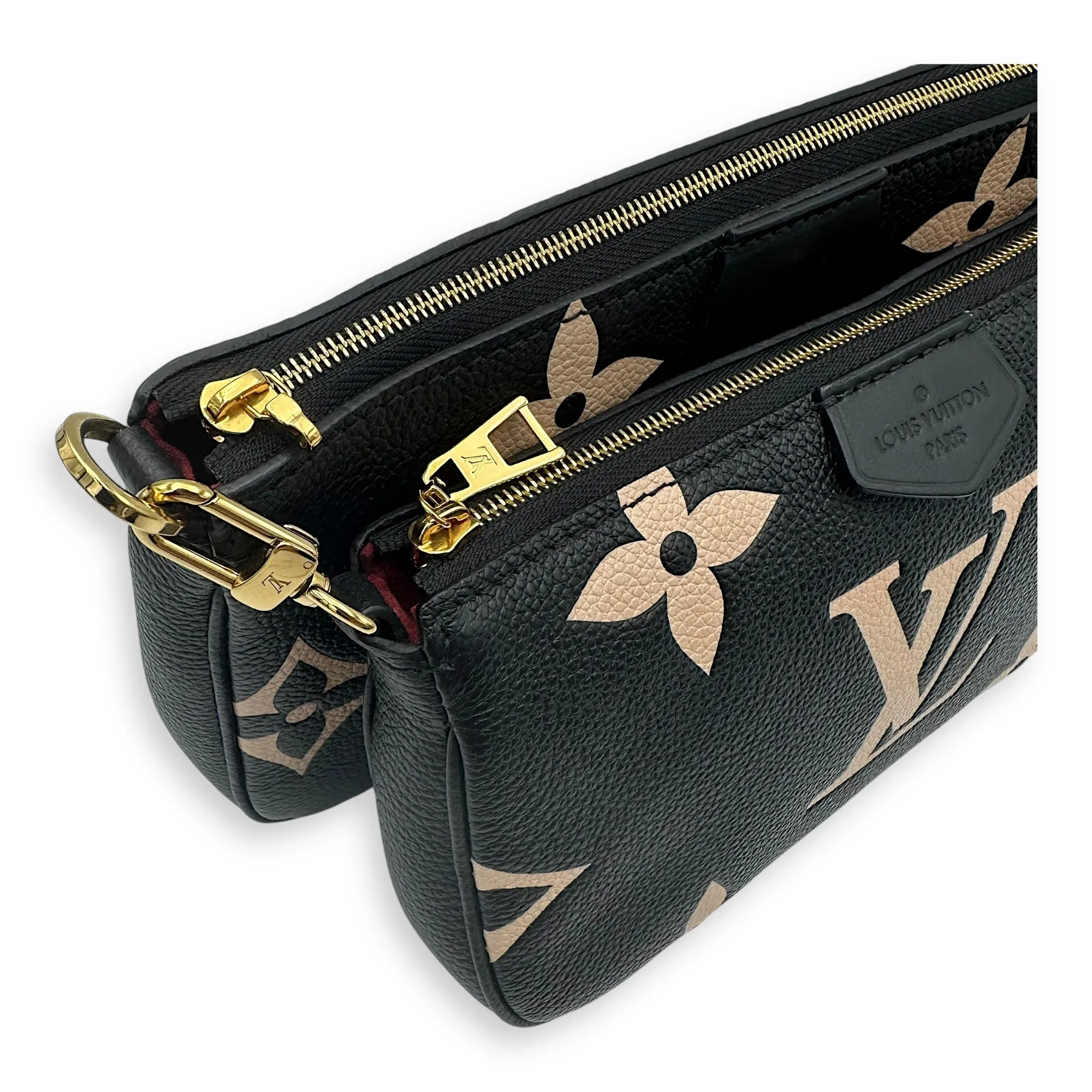 Multi-Pochette Accessoires Crossbody Bag  Black in Monogram Empreinte Leather , Gold Hardware